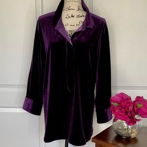 Joan Vass Purple Velvet Tunic